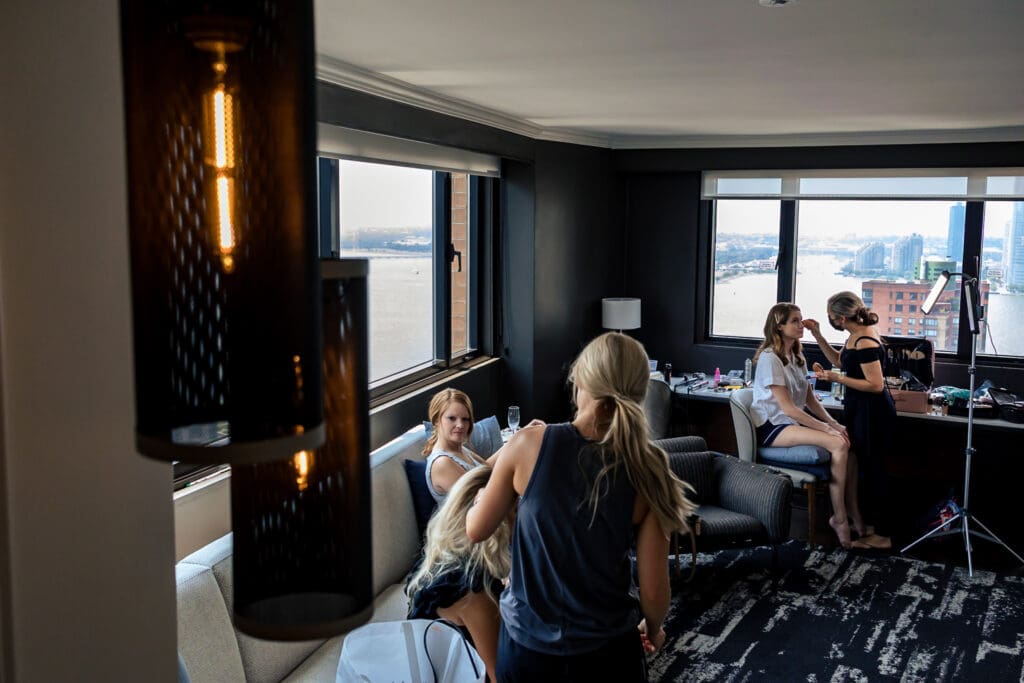 Calm wedding preparation photography in New Jersey